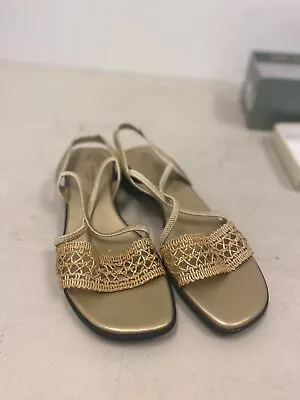 Montego Bay Club Women's Gold Beaded Sandals Size 9 • $19.99