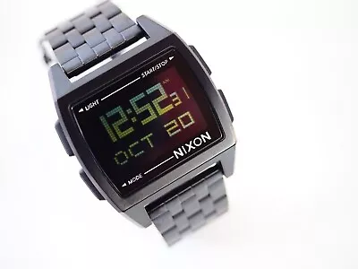 Nixon Base All Black Digital Watch A1107 001 New Without Tags • £94.99