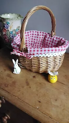 £14.99 • Buy Vintage Easter Egg Hunt Sopping Spring Basket Display  Storage Wicker Childs