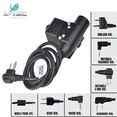 Z-Tactical U94 PTT Military Adapter PTT Z113 For TYT KENWOOD Headset F8 5R RADIO • $12.99