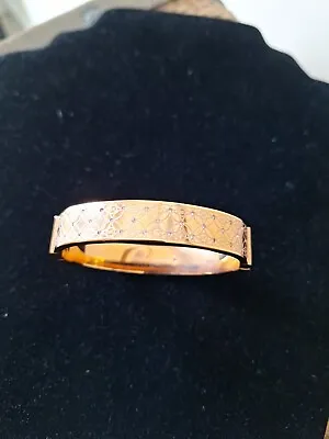 Signed Michael Kors Rose Gold Tone & Rhinestones Hinged Bracelet Stunning • $22.99