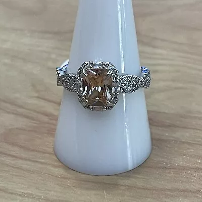 $15 • Buy Bomb Party Ring RBP3846 Where It All Begins Smokey Topaz Rhodium Plated Size 10