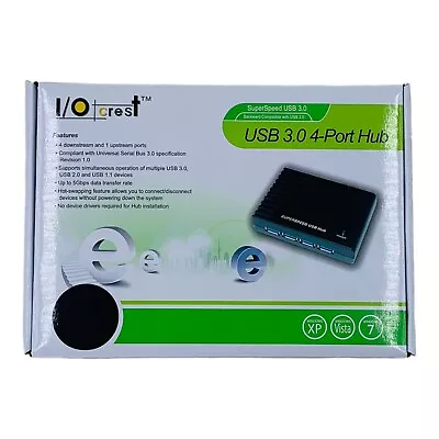 4 Port-Hub USB 3.0 Hub W/ Power Adapter - SY-HUB20062 • $19.73
