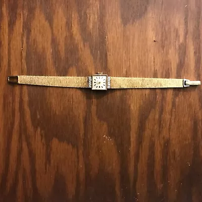 Vintage 14K Gold And Diamond Movado Ladies Wristwatch Watch • $1080