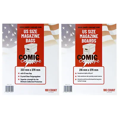 Comic Concept Comic Bags And Backing Boards -- US MAGAZINE Size -- Great Value!! • $39.14