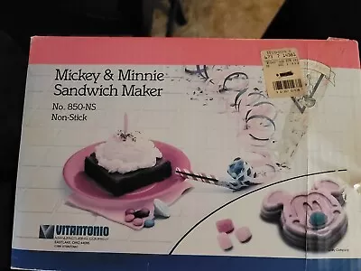 Vintage Vitantonio Mickey And Minnie Sandwich Maker Non-Stick Press - Works • $105