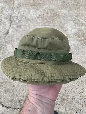 Vintage Original Vietnam Us Army Gi Boonie Od Green Jungle Hat Poplin • $49.99