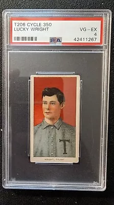 T206 Cycle 350 Lucky Wright PSA 4 VG-EX POP 3 NONE HIGHER Toledo 1909-11 • $699.99