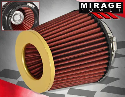 For Nissan 4  Inlet Mesh Dry Cone Cold Air Short Ram Intake CAI SRI Filter Gold • $17.99