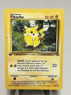 $10 • Buy Pikachu 1st Edition 60/64 Jungle Set 1999 WoTC Pokemon TCG - Vintage - LP