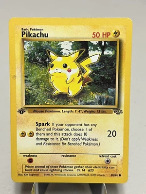 $10 • Buy Pikachu 1st Edition 60/64 Jungle Set 1999 WoTC Pokemon TCG - Vintage - LP
