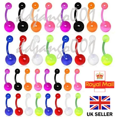 £1.55 • Buy Glow In Dark Tongue Bar Belly Barbell Nipple Tragus Bars Eyebrow Piercing 14G UK