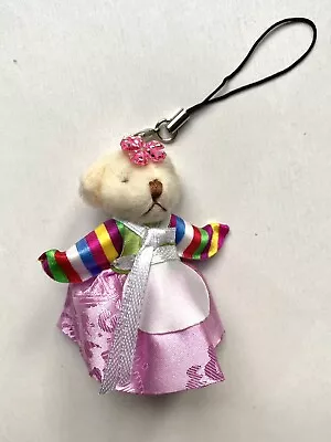 Miniature Teddy Bear Plush In A K-Traditional Dress Cell Phone Strap Charm NEW • $8.99