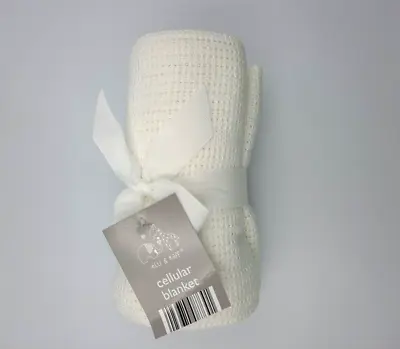 £5.25 • Buy Cellular Blanket 100% Cotton Swaddle New Born Baby Cot Pram Moses Basket 75X100