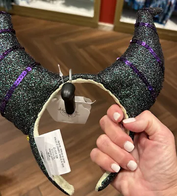 Disney Parks Maleficent Horned Black Purple Ears Headband • $53.19