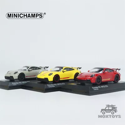 MINICHAMPS 1:64 Porsche 911 GT3 (992) 2021 Racing Yellow / Grey / Yellow Car • $38.31