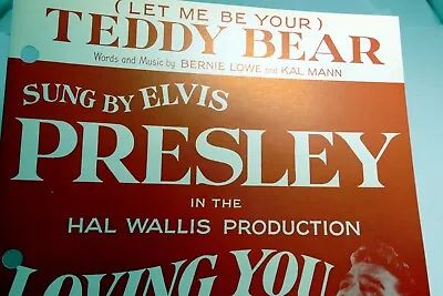 Teddy Bear By Elvis Presley Lowe Mann 1957  Sheet Music • $14.98