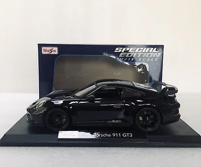 1/18 Maisto 2022 Porsche 911 GT3 Black Diecast Special Edition • $44.95