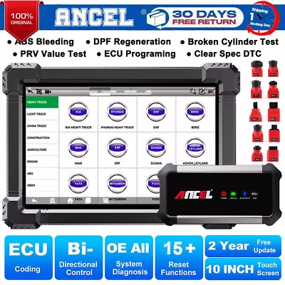 ANCEL X7 HD Heavy Duty Truck Diagnostic Tool All System DPF ABS ECU Rest Scanner • $679