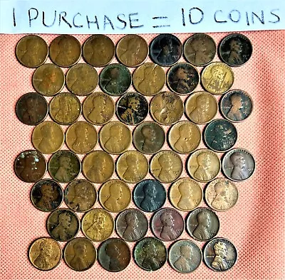 1916-s Wheat Cent 10 Coins Per Lot Cull Low Grade Filler Penny See Photos • $11.99