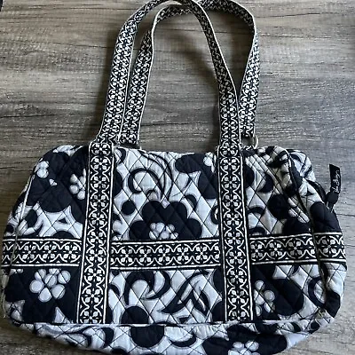 Vera Bradley Night And Day Floral Tote Bag Purse Slip Pockets Black & White • $18