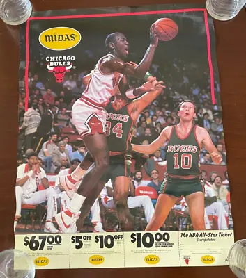 1985 Michael Jordan Rookie Poster - Chicago Bulls - 17  X 22  - Midas • $25