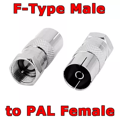 $6.95 • Buy F-Type Male To PAL Female Socket TV Antenna Cable Connector Adaptor Cord Adapter