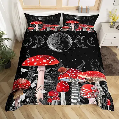 Mushroom Kids Duvet Cover Full Size Sun Moon Exotic Bedding Sets Botanical The • $84.74