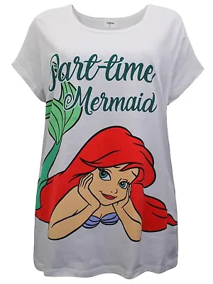 New Ladies T-shirt Size Xl By Disney Part-time Mermaid White Mix Little Mermaid • £9.89