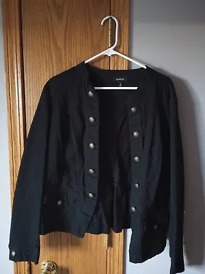 TORRID Size 2  Black Cotton Military Style Open Crop Jacket • $30