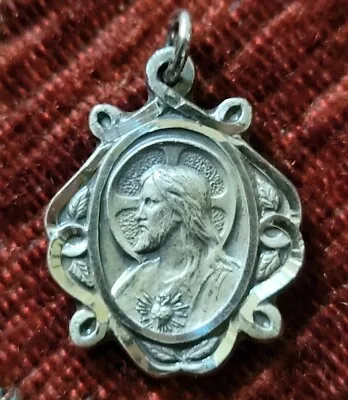 Sacred Heart Of Jesus Sterling Vintage & New Holy Medal Religious France  • $45.99