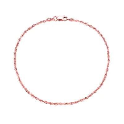 Pori Jewelry 10K Rose Gold Diamond Cut Rope Chain Bracelet 10k • £55.67