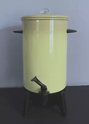 Vintage MIRRO-MATIC 22 Cup Electric Percolator Coffee Pot 70's Harvest Gold • $19.95