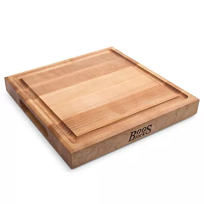 John Boos Square Maple Wood Cutting Board With Juice Groove 12  X 12  X 1.5  • $69.95