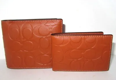 Coach C9990 3 In 1 Men' Compact ID Wallet Sunset Signature C's Leather NWT $228 • $86.99