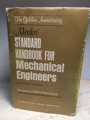 Marks’ Standard Handbook For Mechanical Engineers Seventh Edition 1967 • $14.98