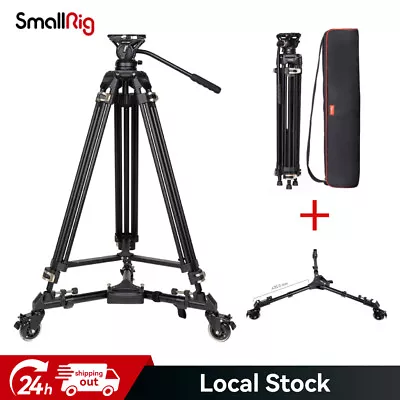 SmallRig Manfrotto QR Plate Professional Video Tripod 3751 With Tripod Dolly • $199