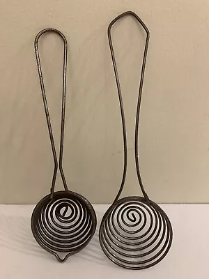 Set 2 VTG Metal Wire Coiled Beehive Egg Separator Whisk Farmhouse Kitchen Decor • $14.75