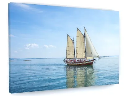 Boat Ship Sailing At Sea Seascape Canvas Picture Print Wall Art #5510 • £27.44