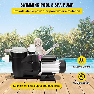 VEVOR Swimming Pool Pump Motor SPA Pump Self-Priming 2.5HP 1850W UL Certified • $149.99