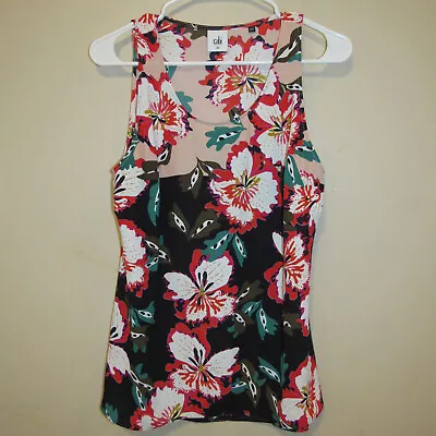 Cabi Women's M Medium Hibiscus Floral Sleeveless Spring Top Blouse Style 5542 • $19.99