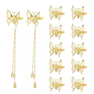  3D Moving Butterfly Hair ClipsMetal Butterfly Hairpins Bride Wedding Gold • $18.21