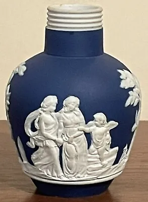 Adams Jasperware Mini Vase (6cm) - C1896-1900 -  Neo-Classical - Cobalt Blue • £24.81