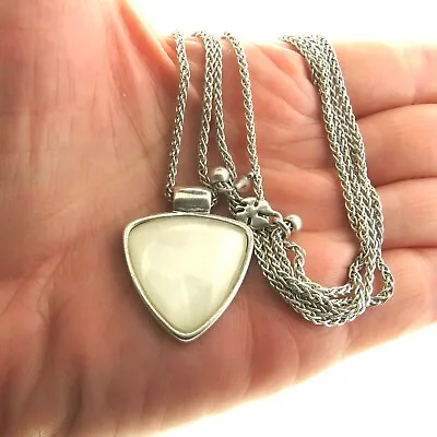 Vintage Lucky Brand Mop Pendant Necklace Silver • $22