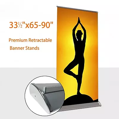 Trade Show 33 ½ X65-90  Premium Retractable Banner Stands，with Padded Canvas Bag • $89