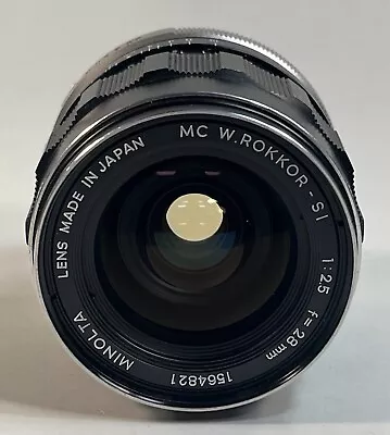 Minolta MC W.Rokkor-SI 28mm 1:2.5 SLR Camera Lens For Minolta Sr/Md Mount Works • $84.99