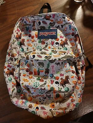 Jansport Backpack Emoji Animals Food Multicolor JS00T501 • $16.99