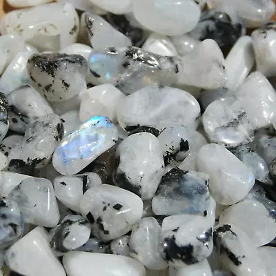 30-40pcs Rainbow Moonstone Crystal Tumbled Stones Extra Small Super Flashy • $4.99