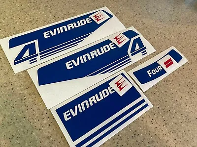 Evinrude Outboard Vintage Decal Kit 4 HP Die-Cut FREE SHIP + FREE Fish Decal! • $18