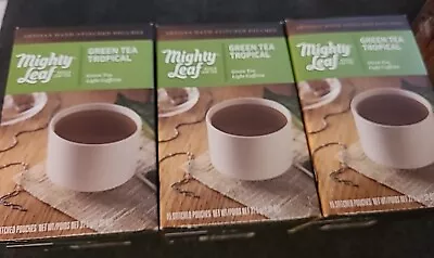 3 Mighty Leaf Tea Whole Leaf Tea Pouches Green Tea Tropical 15 Ct Box (N06) • $45.94